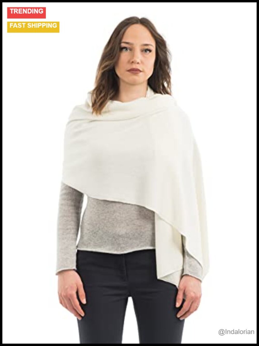Wool Blend Wrap Shawl Stole One Size Lightweight Knit Scarf